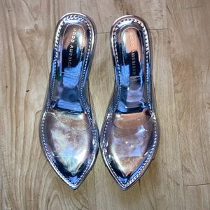 Good American “Cinderella” wedged heels